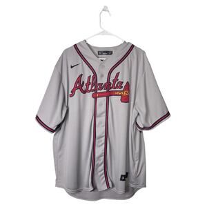 Nike Atlanta Braves Jersey Gray Men SZ XL MLB T770-AWGR Stitched
